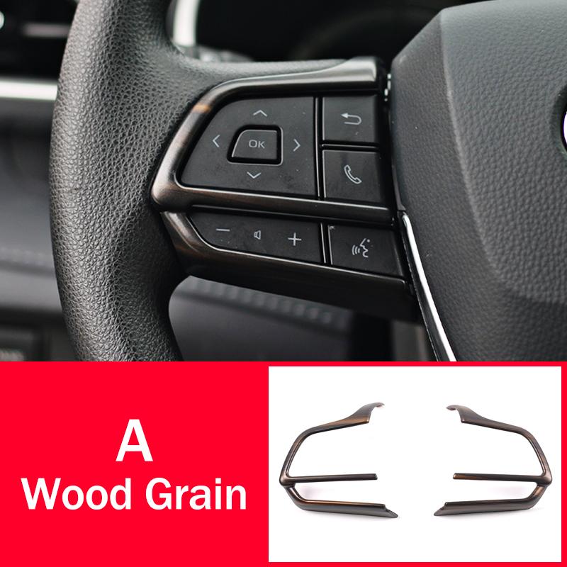 For Toyota Highlander XU70 Kluger 2024 Hybrid ABS Car Steering Wheel Panel Switch Button Cover Trim Stickers