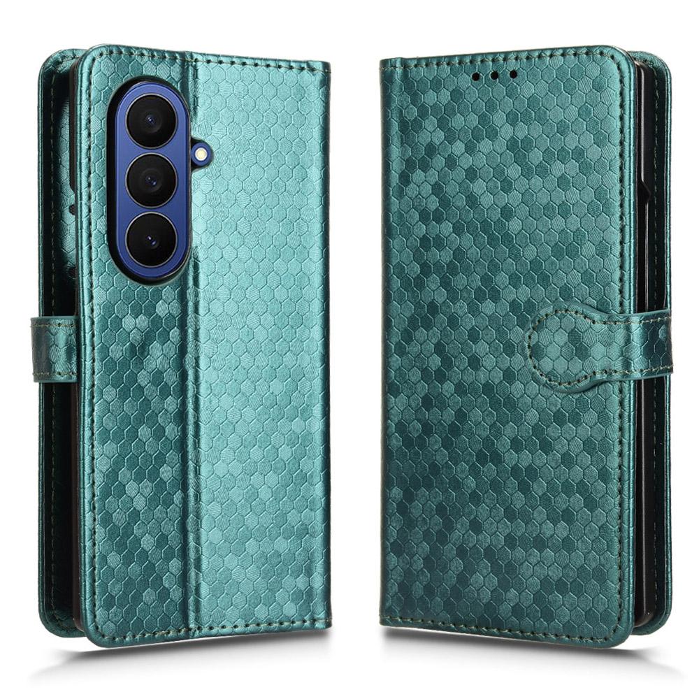 For Samsung Galaxy Z Fold7 5G Wallet Case Dot Pattern Imprint PU Leather Phone Cover with Wrist Strap