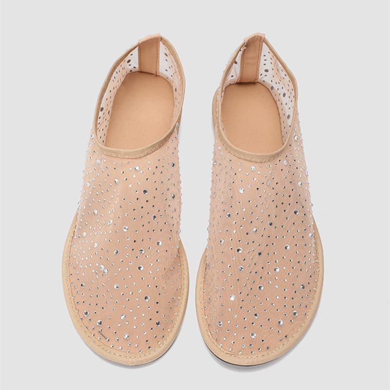 

Модные женские балетки из сетки с пайетками в стиле Ins, весна-лето, удобные, с мягкой подошвой, ленивые лоферы для танцев, эспадрильи 40 абрикосовый