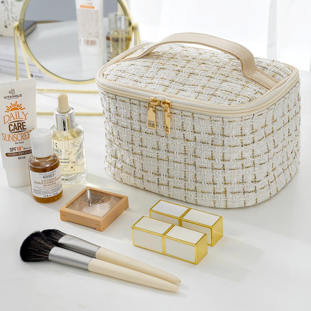 Comet Classic Tweed Large Capacity Cosmetic Pouch