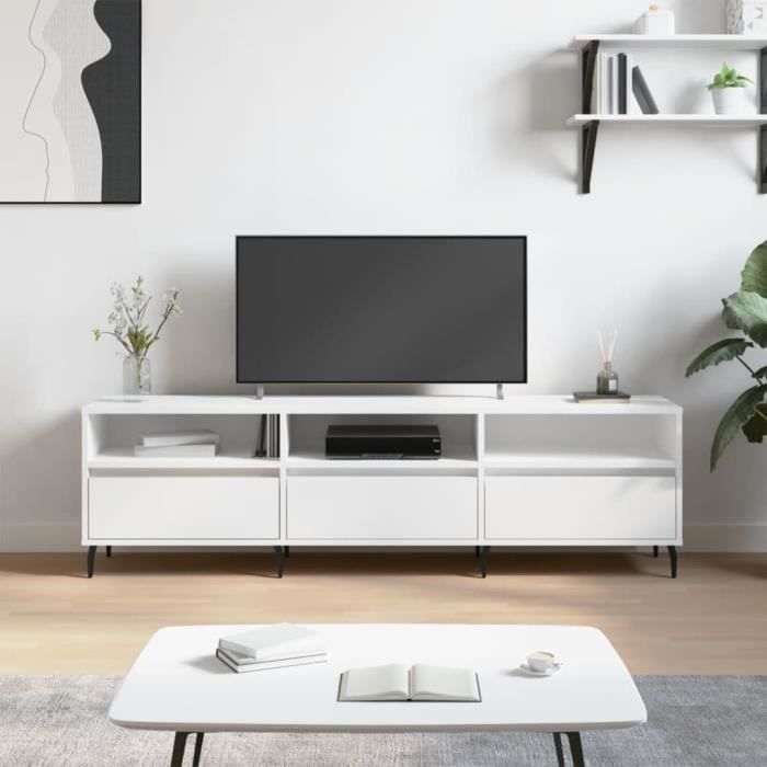 VidaXL TV Stand White 150x30x44.5 Cm Engineered Wood 831292