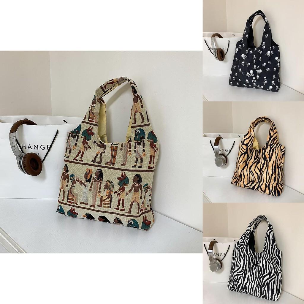 Trendy Chic Casual Tote Bag For Women Spacious Canvas Handbag With Unique Patterns