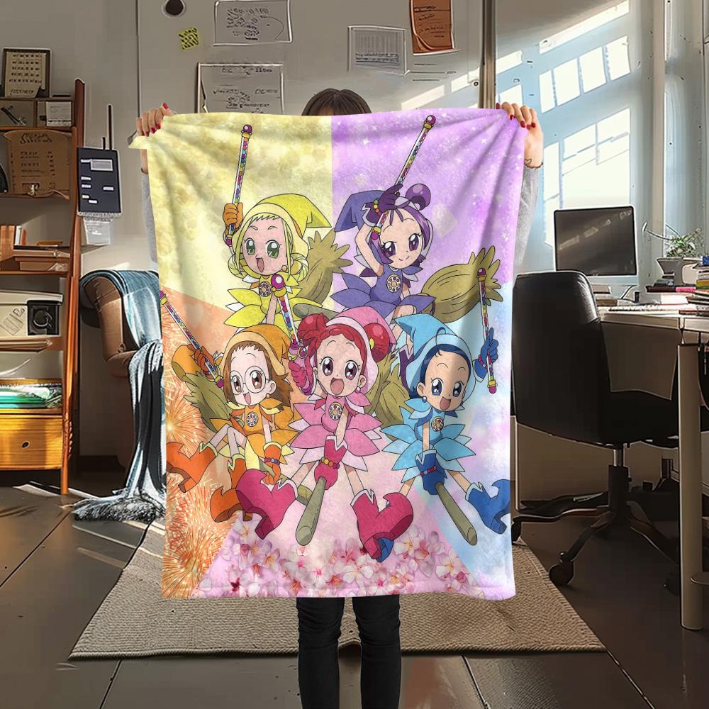 Ojamajo Doremi Flannel Blanket, High Quality Comfortable for All Seasons, Home Decor, Warmth and Comfort