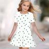 Girls 3D Print Dresses Kids Girl Party Short Sleeve Princess Dress Tank 3D  Flower  Print Dress