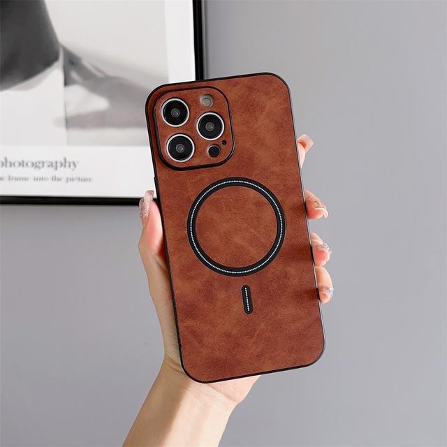 Vintage Magnetic Leather Pattern For Magsafe Case For Iphone 14 13 12 11 Pro Max Plus Xr Xs X 8 7 Retro Wireless Charge Funda