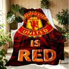 Football United F.C Pattern Blanket for Home Decoration, Bed, Sofa, Car Travel, Camping, Suitable for All Seasons, Birthday Christmas Gift