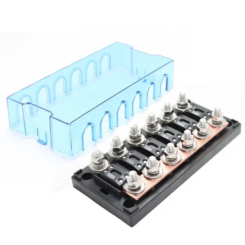 ANM MEGA 6Way MIDI Fuse Box 30A-500A Bolt-Down Power Distribution Block with Copper Busbar for RV Camper Boat Marine
