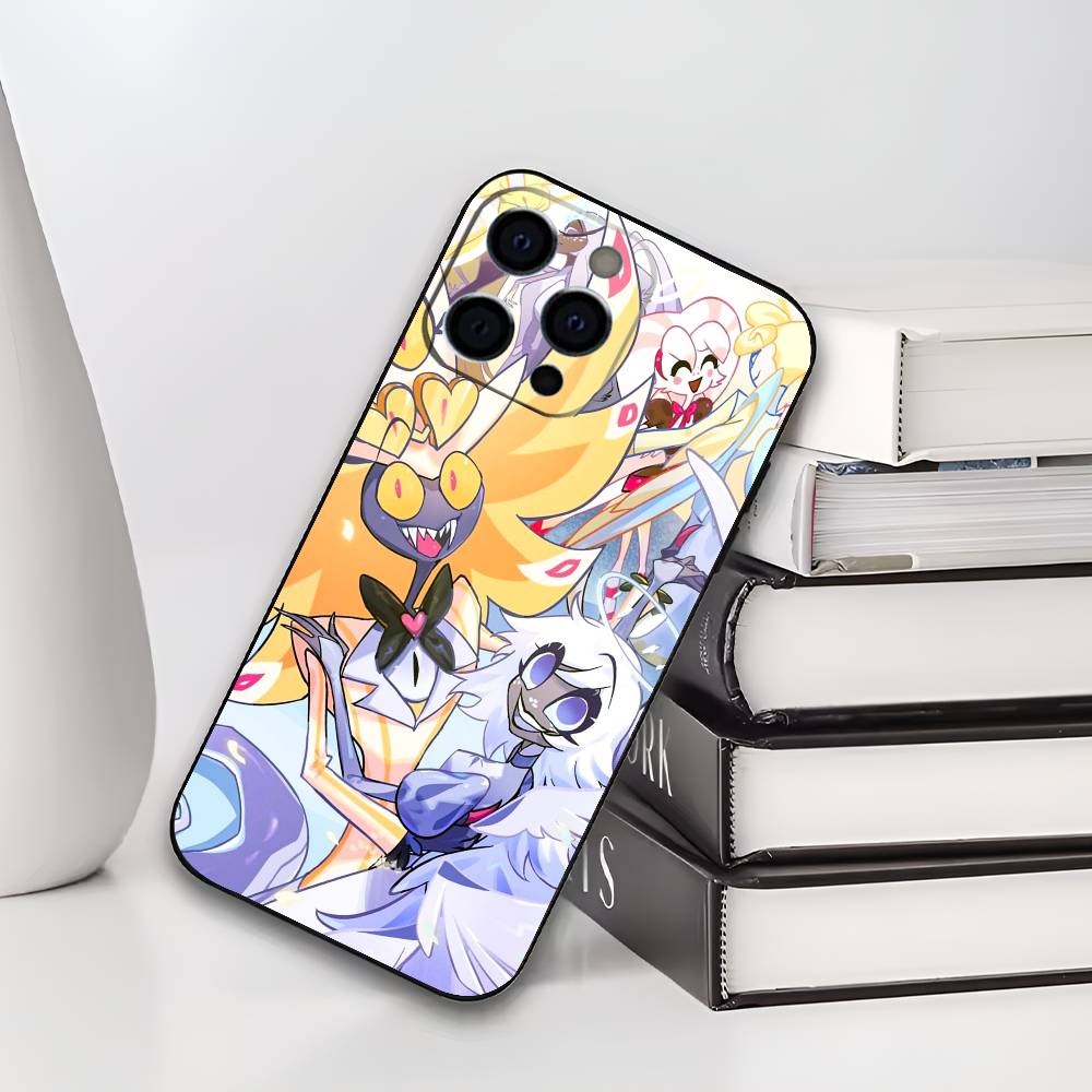 Sir Pentious H-Hazbin H-Hotel Phone Case For iPhone 17,16,15,14,13,12,11 Plus,Pro Max,XS,Soft Silicone Black Cover