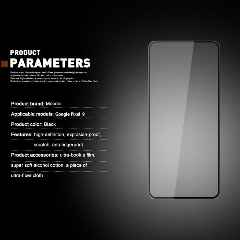 MOCOLO For Google Pixel 9/Pixel 9 Pro Screen Protector Tempered Glass Silk Printing Film Complete Covering