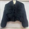 Real Raccoon Fur Coat Quilted Braided Large Lapel Fur Coat High Waist Short Style Youthful Temperament Winter Top