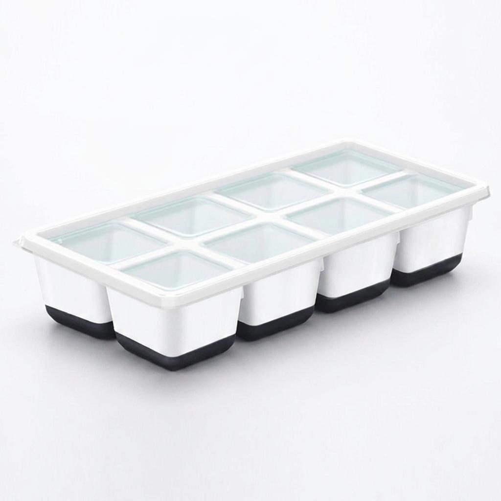 Creative Ice Molds Trays Silicone Easy-Release Flexible Ice Cube Molds with Lids Big Square Cubed Ice Trays for Whiskey Cocktail