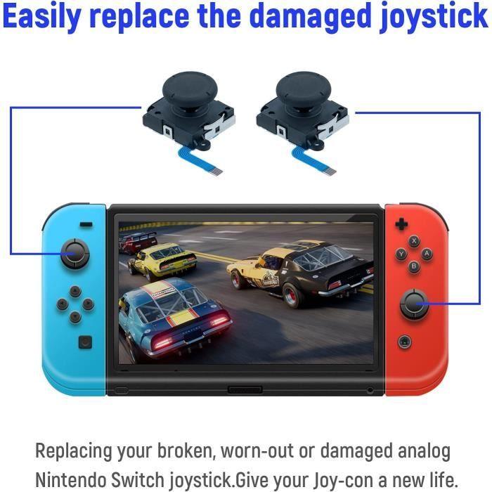 McBazel-18 en 1 Kit de Réparation pour Switch Joy-Con avec Tournevis,Outil d'ouverture,Joysticks Analogiques 3D Gauche Droite