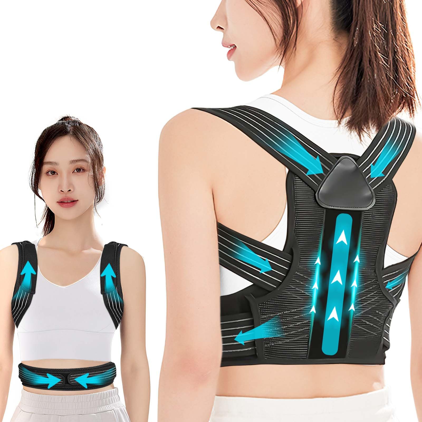 

ISRKU Red Dot Award winning Posture posture back muscle rolled highly easy to size black [German brand] supporter, hunchback, belt, belt, shoulders, чорний