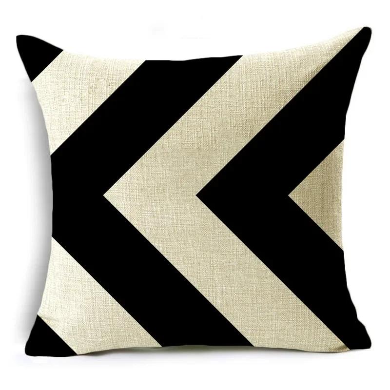Poszewka na poduszkę Czarno-biała Prosty design Geometryczne szycie Pokrowiec na poduszkę do sofy, biura, na drzemkę 40*40cm/45*45cm/50*50cm