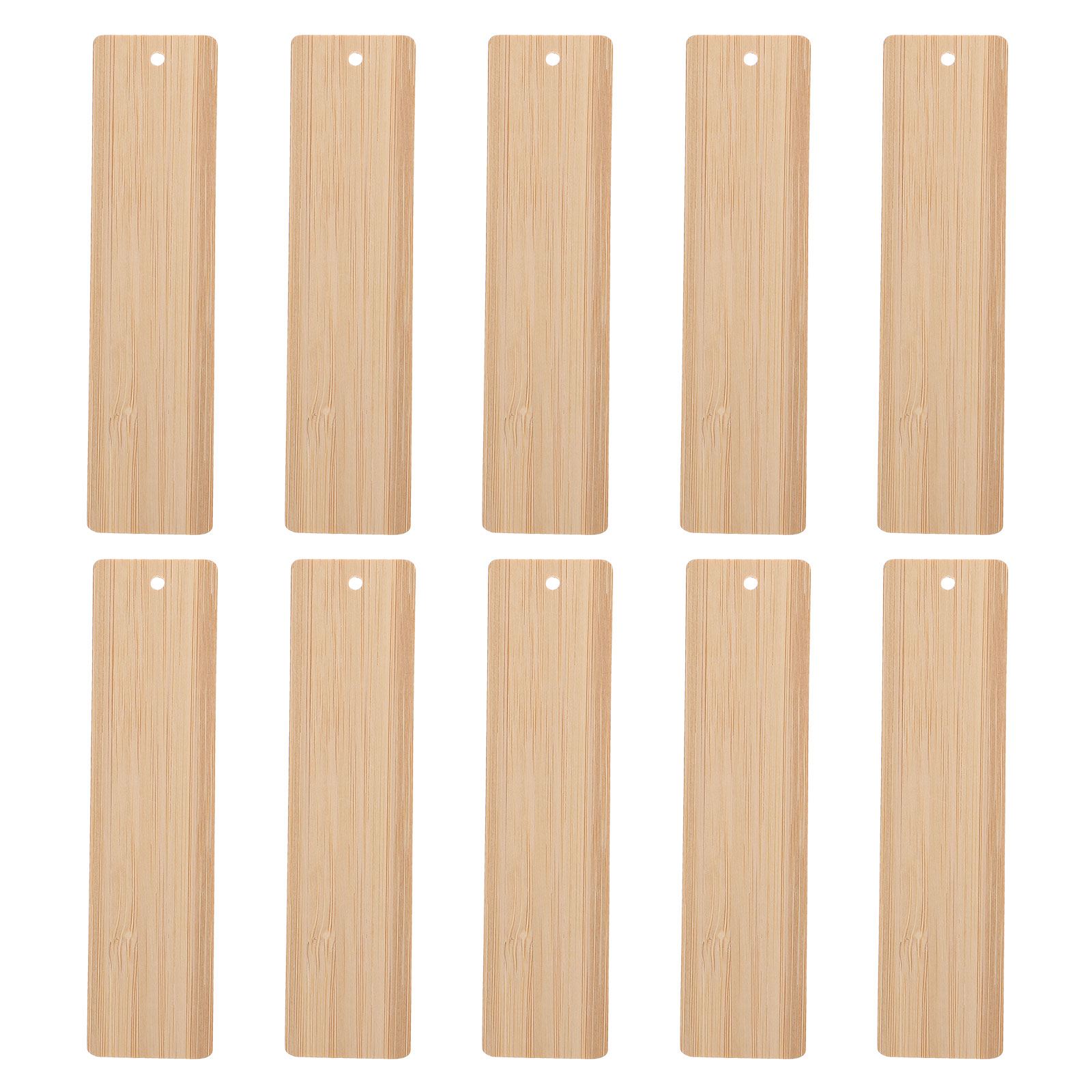 

10 Pcs Bamboo Bookmark Blank Bookmarks Diy Craft Tags Cut Wood Hanging Labels With Hole School Supplies Study Tools For