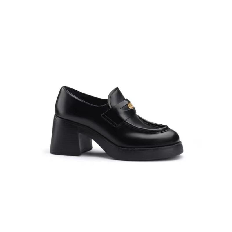 Anti-slip Retro Round-toe Height-increasing, Thick-soled Women's Single Shoes