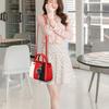 Flat Stitching Contrast Color Hair Ball Shoulder Bag PU Leather Messenger Bag Ladies Handbag