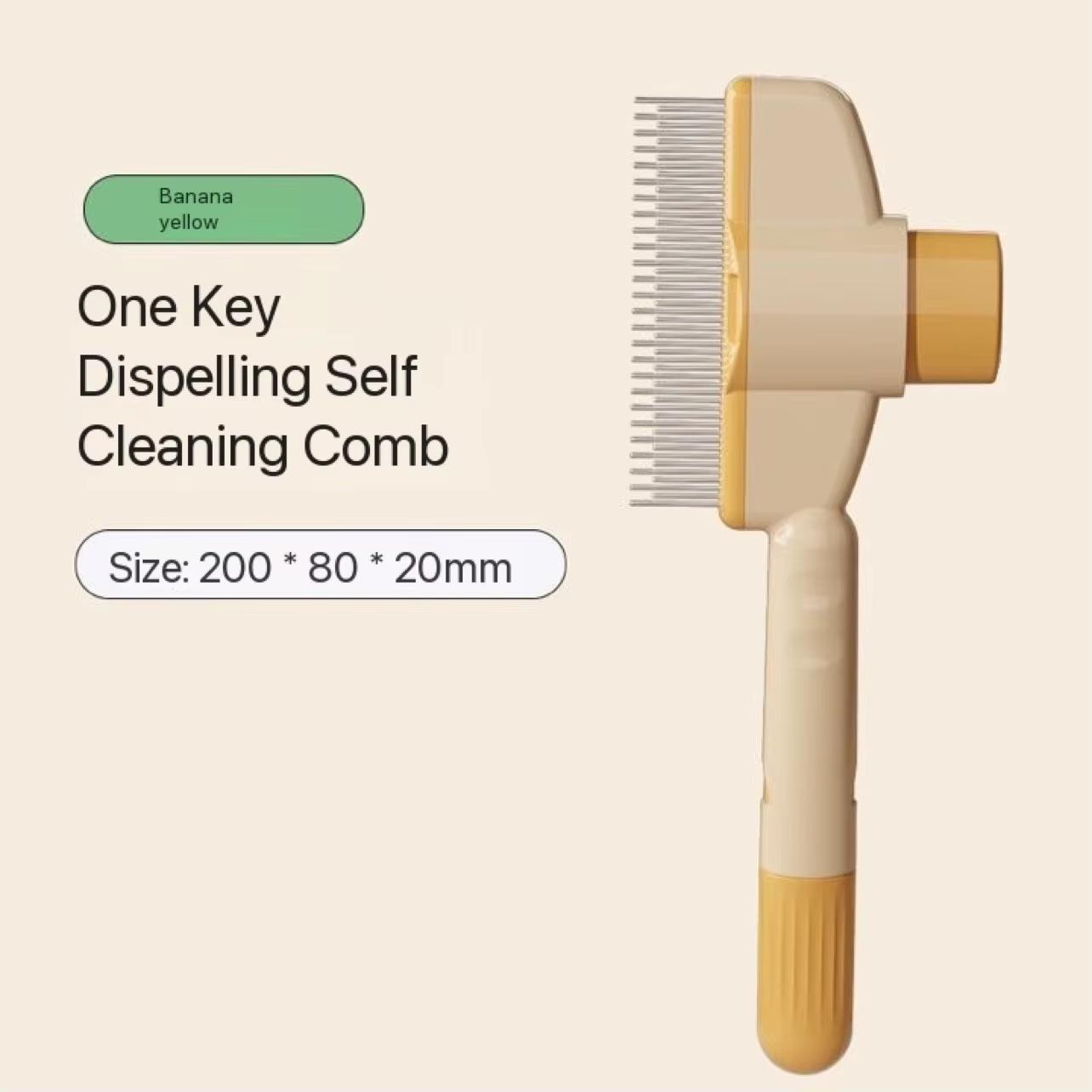 

Pet Comb for Dogs Cats with Long Short Stainless Steel Metal Teeth for Shedding and Tangles, Self-Cleaning Pet Comb жовтий