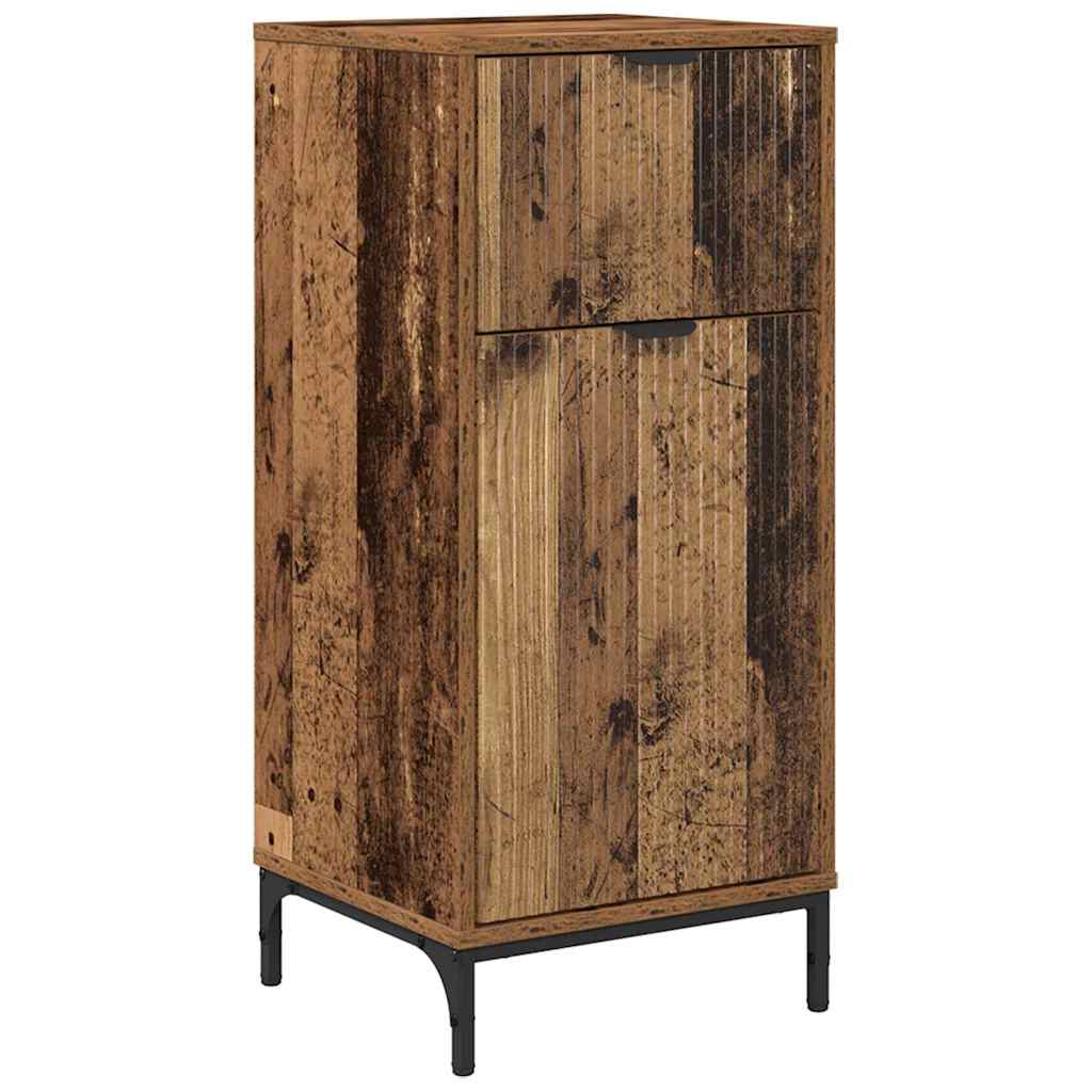Bathroom Cabinet with Drawers Reclaimed Wood Look 39.5 x 36 x 88 cm