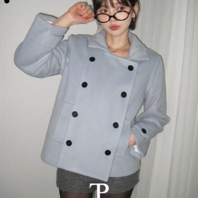 The Pink Women Wool Double Button Short Coat
