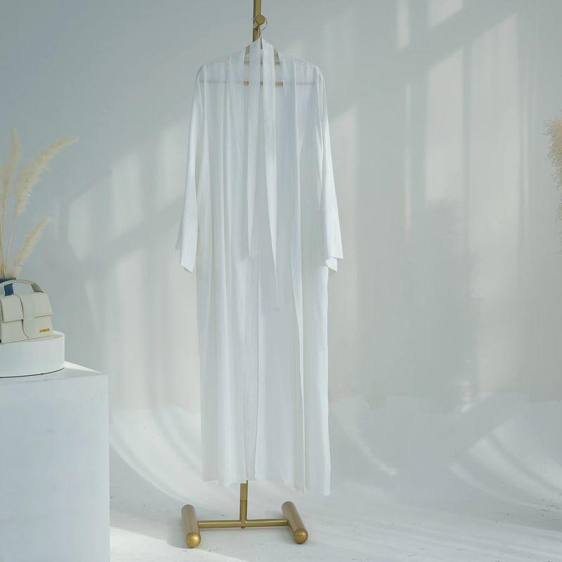 New Middle East Dubai Solid Cardigan Robe Dress Ethnic Style Solid Color Dress