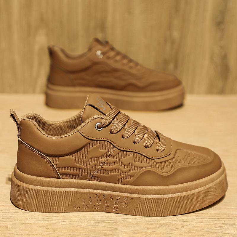 

Мужские 2025 Дышащие Высококлассные Кеды для Скейтбординга - Молодежные Повседневные Белые Кроссовки на Толстой Подошве 40 коричневый