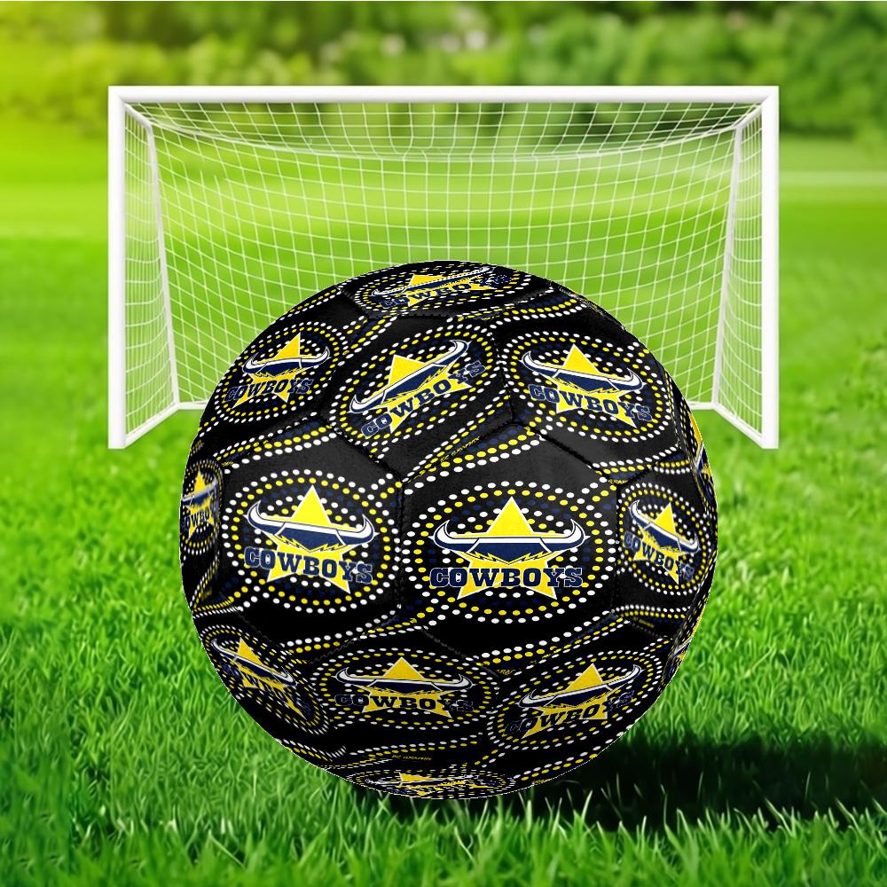 North Queensland Rugby Size 5 Soccer Ball, Suitable for Training and Matches, High-Elasticity, Wear-Resistant Material Gift for Fan