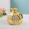 Gold Pomegranate Sculpture Ceramic Tabletop Art Decoration  For Home Decoration