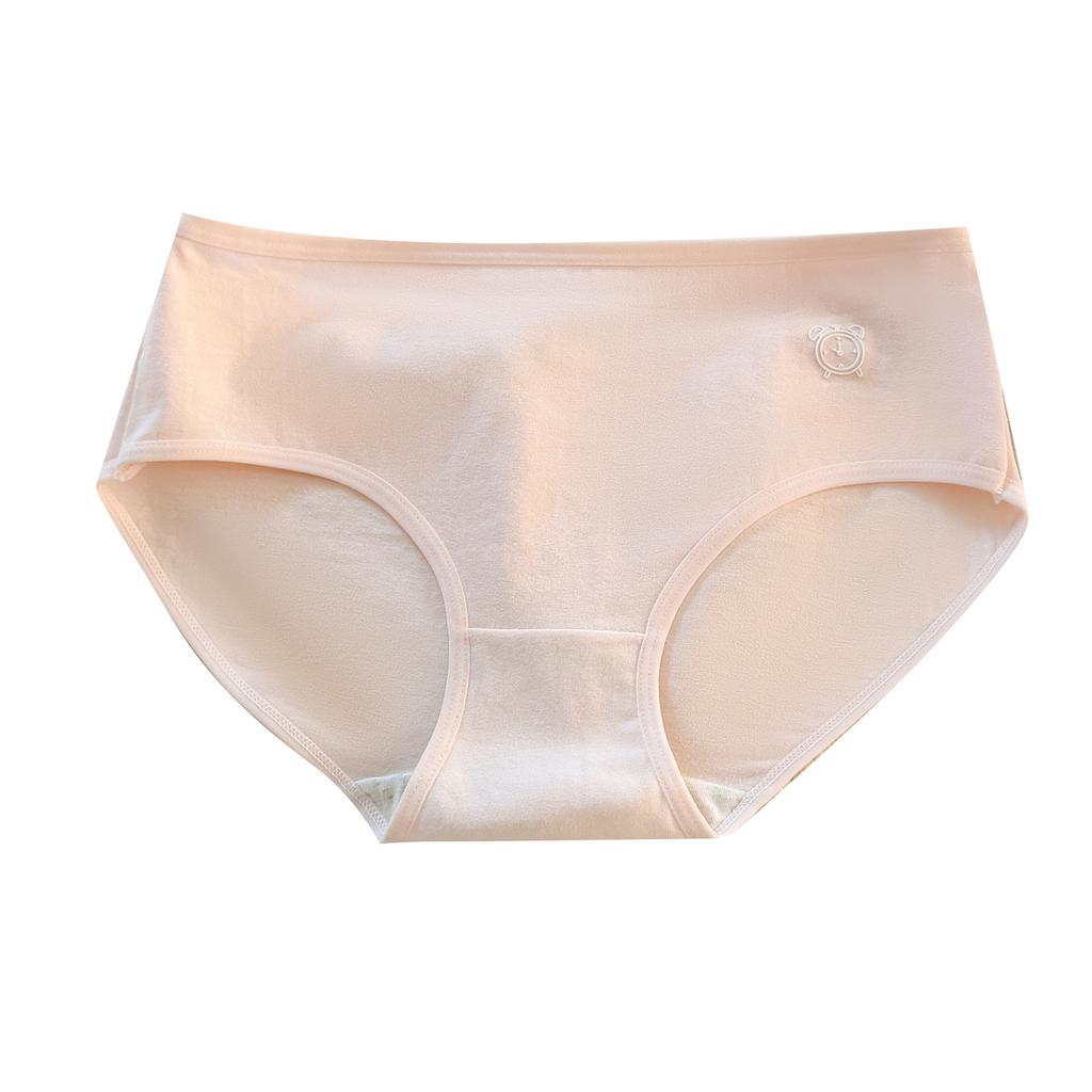 Ladies Summer Sweet Cotton Antibacterial Extension Crotch Breathable Mid Waist Triangle Briefs