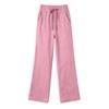 Damen Wide Leg Jogginghose Lockerer Gerader Schnitt Lässige Jogginghose mit Taschen