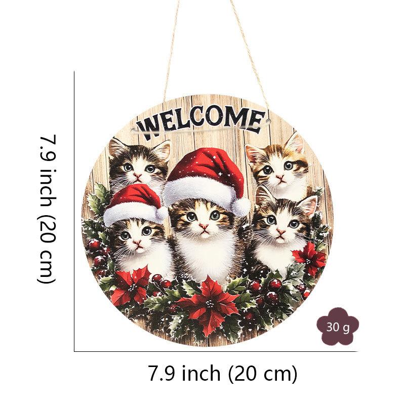 Rundes Holzschild vor der Tür