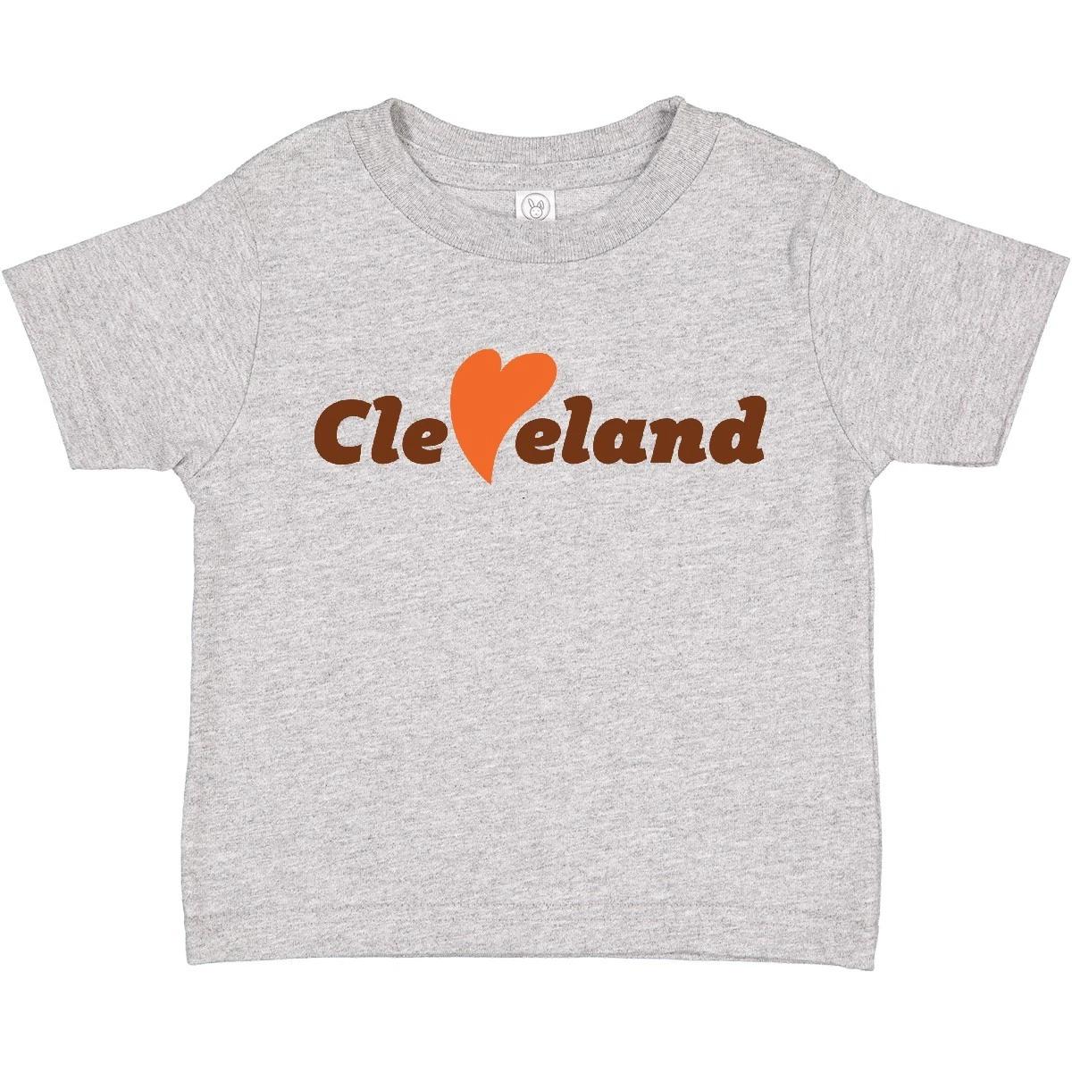 Inktastic Cleveland Heart Solid Orange Toddler T-Shirt Ohio Brown Love City Kid 140