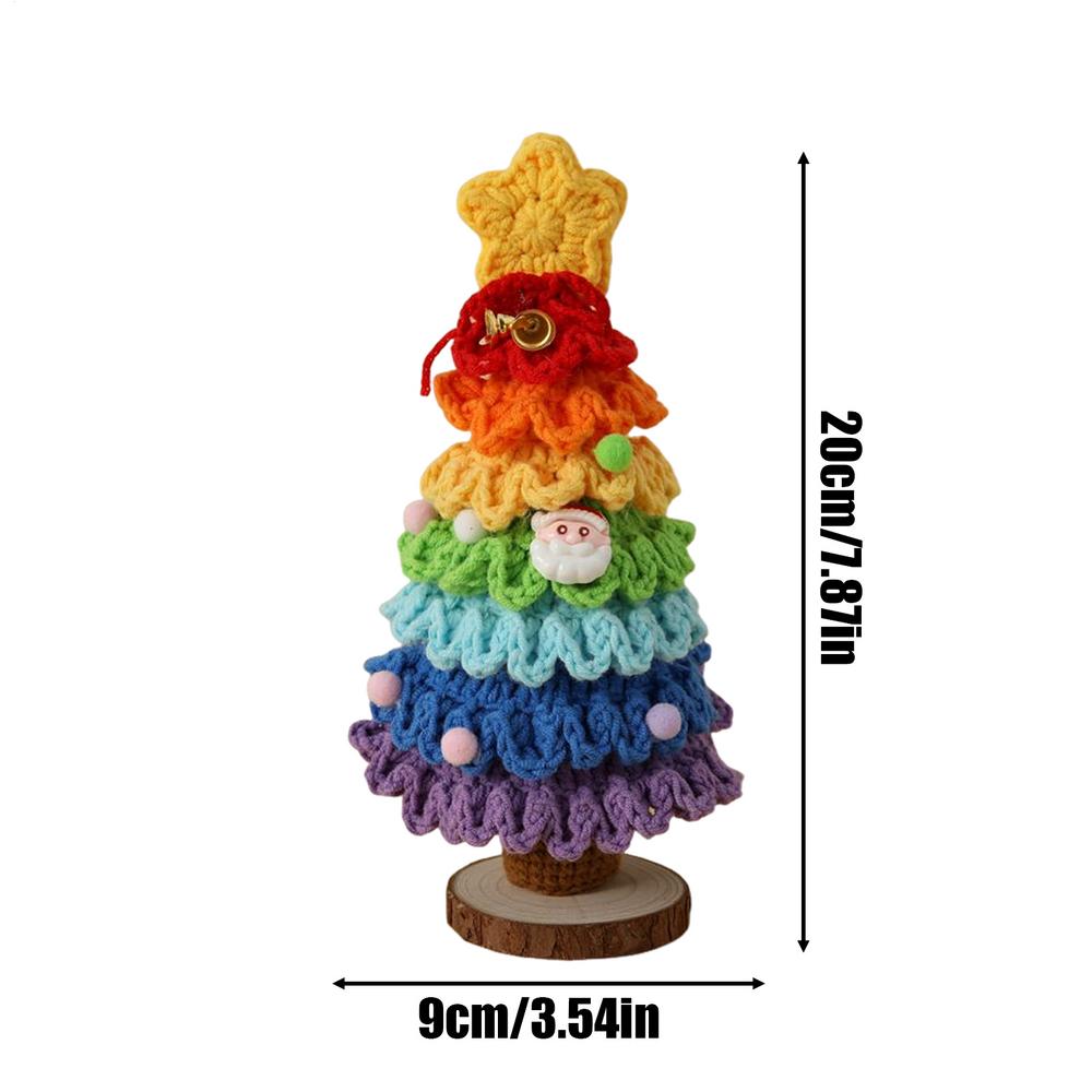 Christmas Tree 7-Layer Gradient Colors Knitting Crochet Christmas Tree Holiday Ornaments for Car Home Tabletop Fireplace Mothers