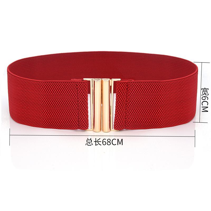 Three Meows Dames Riem Stretch Corset Wrap Taille Zacht Vintage Femme Jurk Riem Accessoires rood