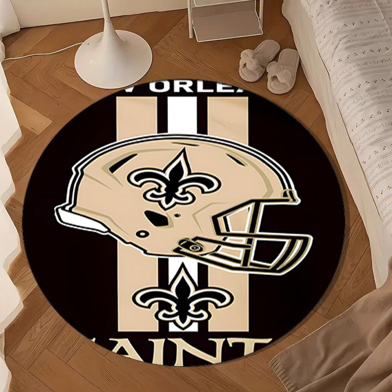 Orleans Saints Logo Round Mat, Anti-slip Circle Carpet Chair Rug For livingroom,Bedroom, Doormat Home Decor Gift Christmas Gifts