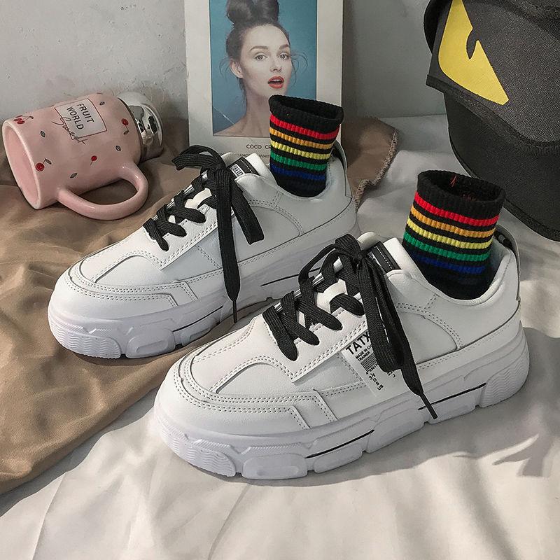 

2024 г. Белые туфли на толстой подошве, корейская версия The Wild, осенне-зимняя новая спортивная обувь с высоким приливом, повседневная старая обувьjhu7 35