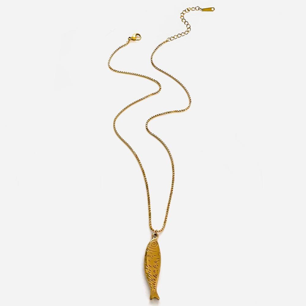 Stainless Steel Fish Pendant Necklace Waterproof Luxury Choker Summer Season