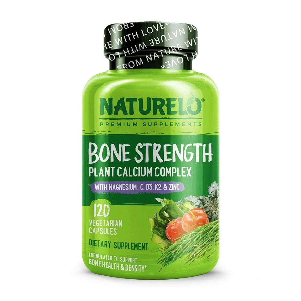 

Bone Strength Plant Calcium Complex with Magnesium, C, D3, K2 & Zinc, 120 Vegetarian Capsules
