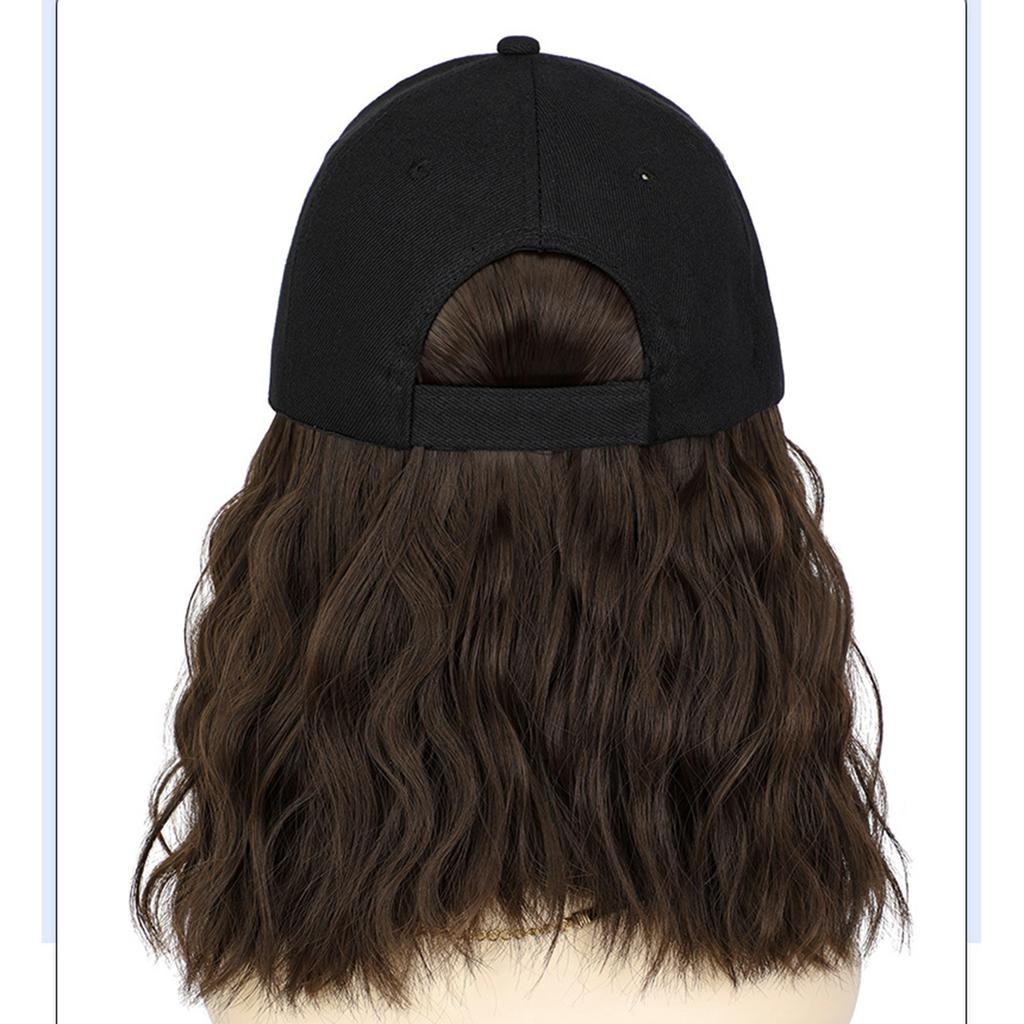 Women Short Curly Hair Cap Fashion Adjustable Baseball Hat with Wig Dress Up Accessories Fashion Bob Wig Hat Headwear