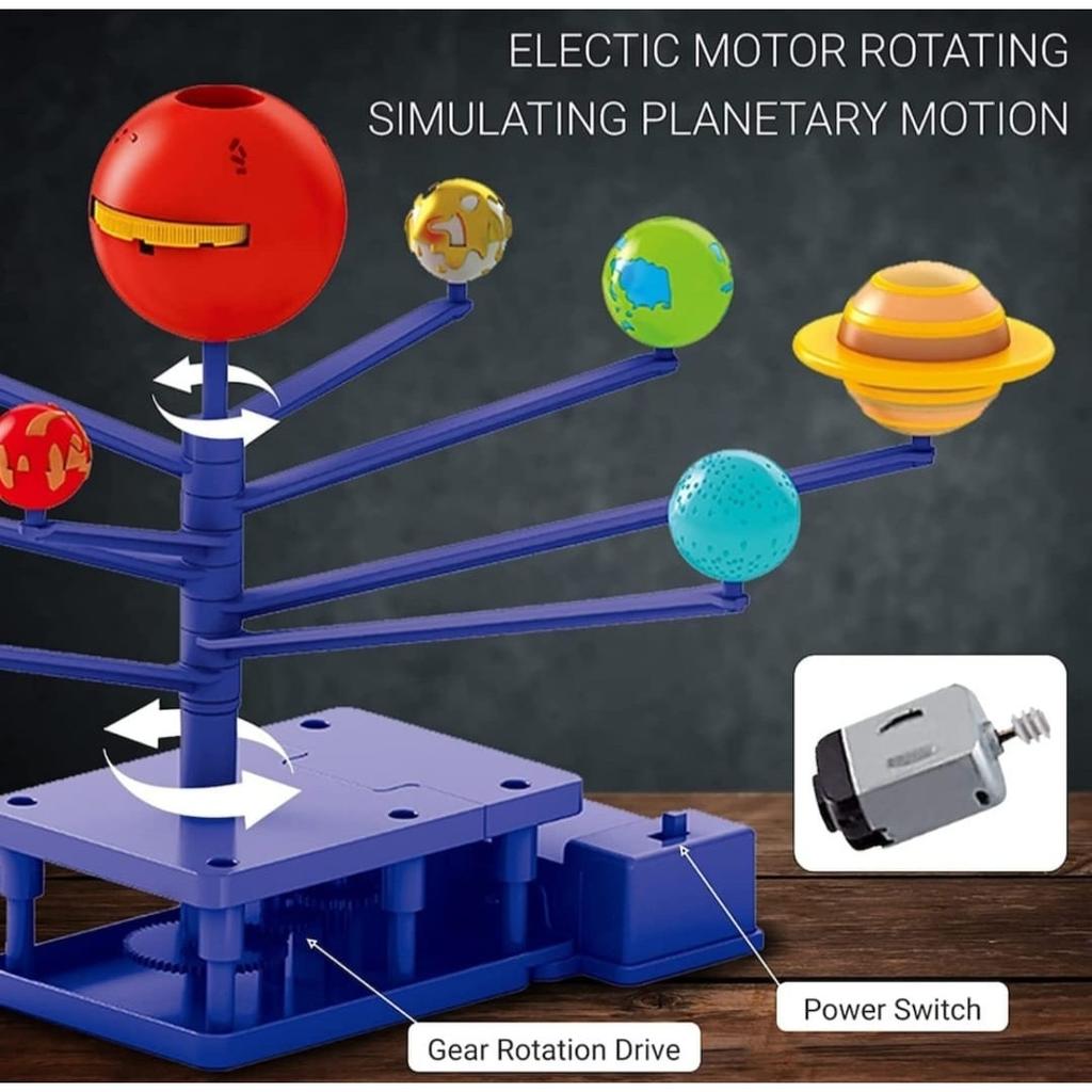 STEM Bildungs-Sonnensystem-Projektor DIY-Bausatz, Kinder-Astronomie-Planeten-Projektor-Spielzeug, Mehrfarbig für Alter 6+