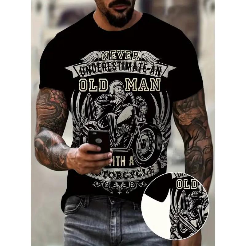 Pánské Módní 3D Tištěné Pánské Tričko Kulatý Výstřih Krátký Rukáv Trendy Street Wear