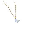 Light Luxury Micro-Inlaid Real Gold Butterfly Fritillary Necklace Women'S New Collarbone Chain Light Luxury Niche Design Sense