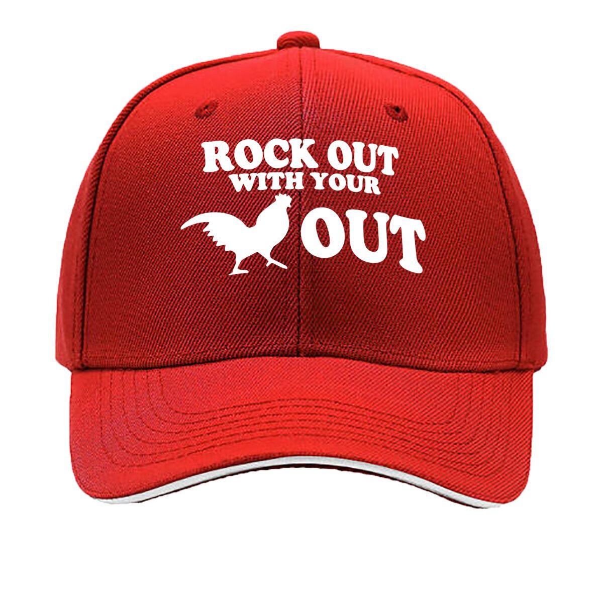 UnisexS  WomenS Rock Out with Your Bock Out Rooster Graphic   Adjustable Lightweight  Vintage  Sandwich Baseball Cap One Size