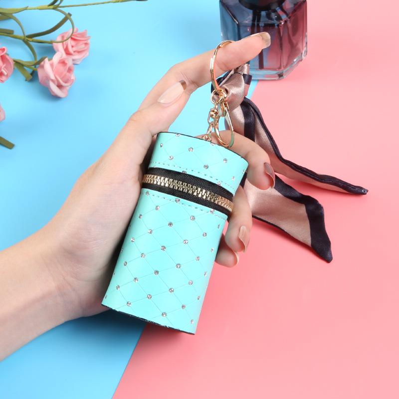 Luxury Vintage Red Mini Coin Purse & Lipstick Keychain Bag