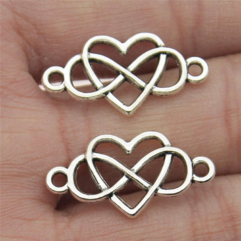 Heart Connectors Love Symbol Antique Bronze Zinc Alloy Jewelry Making DIY Jewelry Making Style Pendant Connectors
