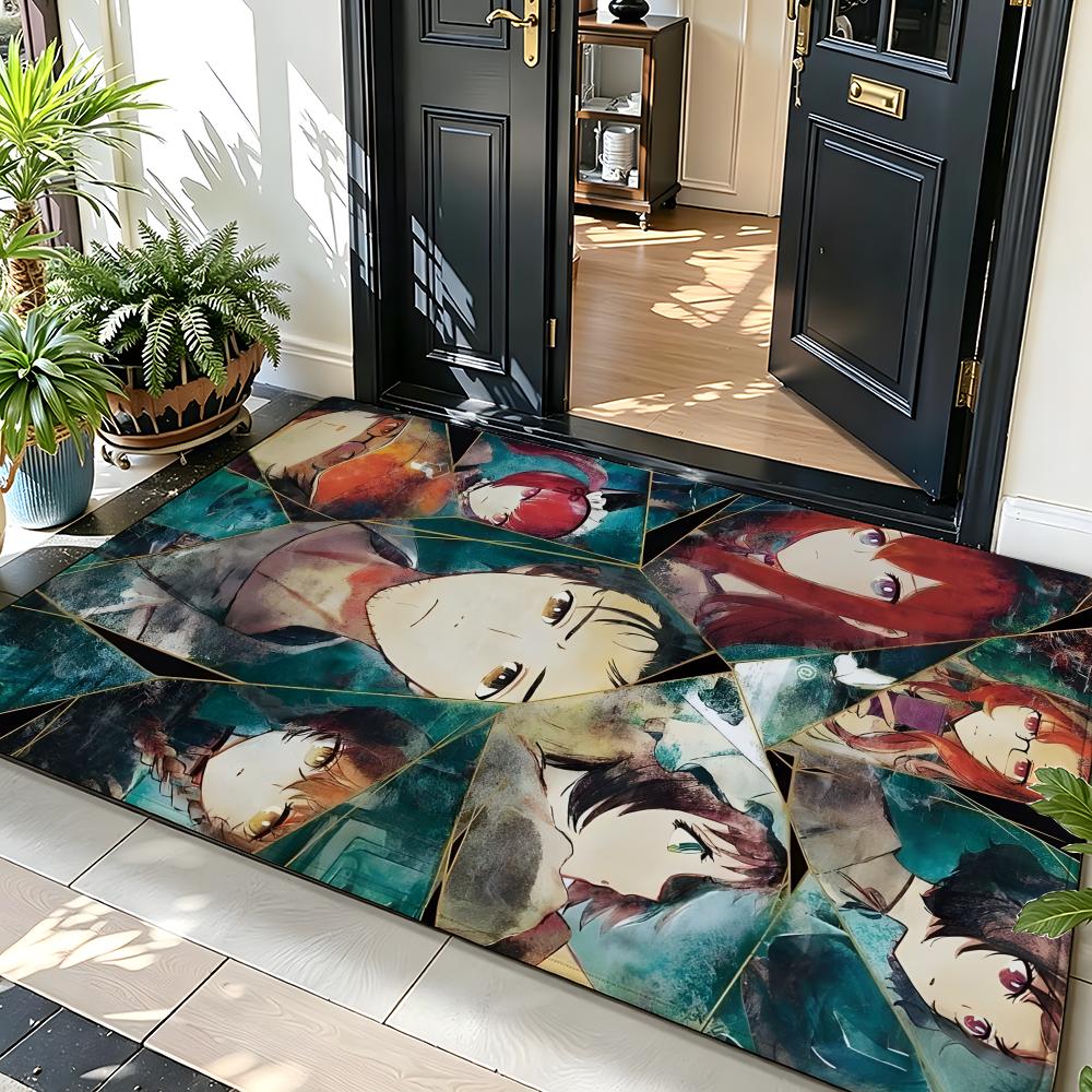 Anime S-Steins;Gate Floor Mat Soft Flannel Floor Mat  Suitable for Entryways, Living Rooms, Bedrooms, and Bathrooms