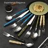 Bamboo Shape Handle Fork and Spoon 304 Stainless Steel Bamboo Handle Cutlery  Home Kitchen