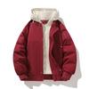 Winter New Fake Two Pieces Fashionable Loose Warm Cotton-padded Clothes Men and Women with The Same Hooded Jacket