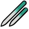 Set of 2 Color Glass Nail Files, Hand Made of Czech Tempered Glass C-MS