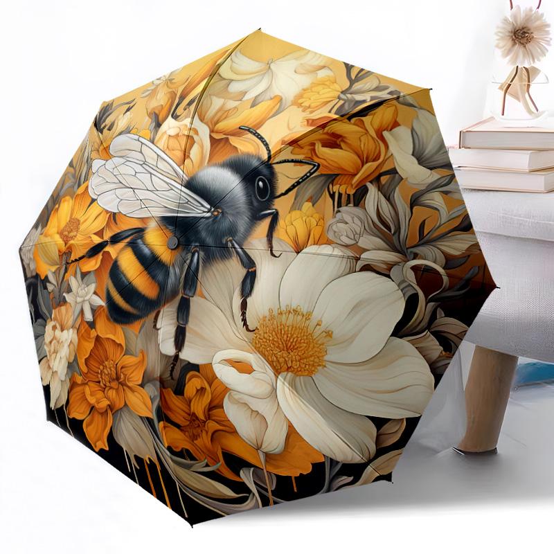 Honey Automatic Umbrella Folding Umbrella with 8 Ribs Weight Perfect for Outdoor Adventures Elegant Umbrella